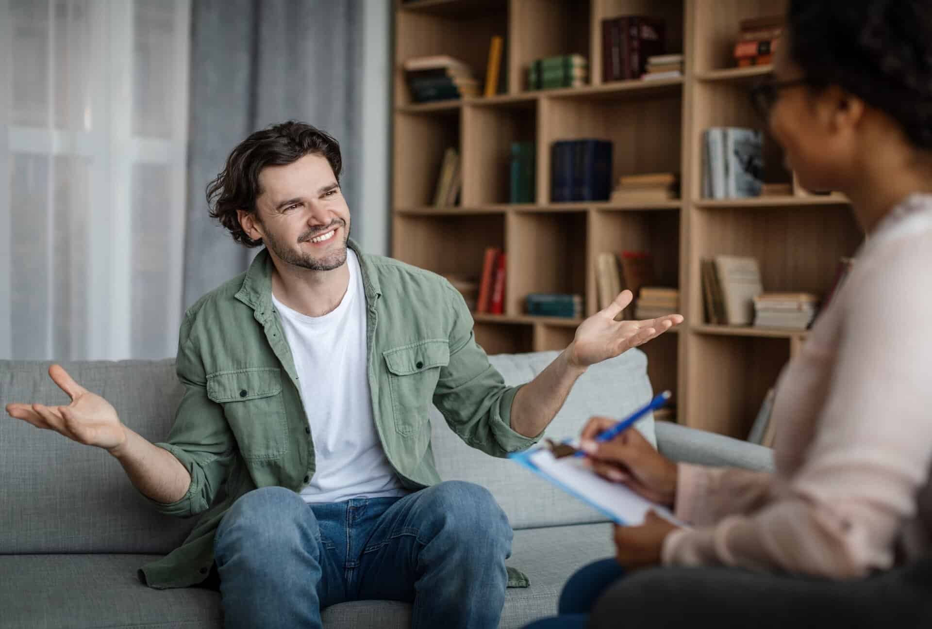 A man enjoys personalized south jersey outpatient program.