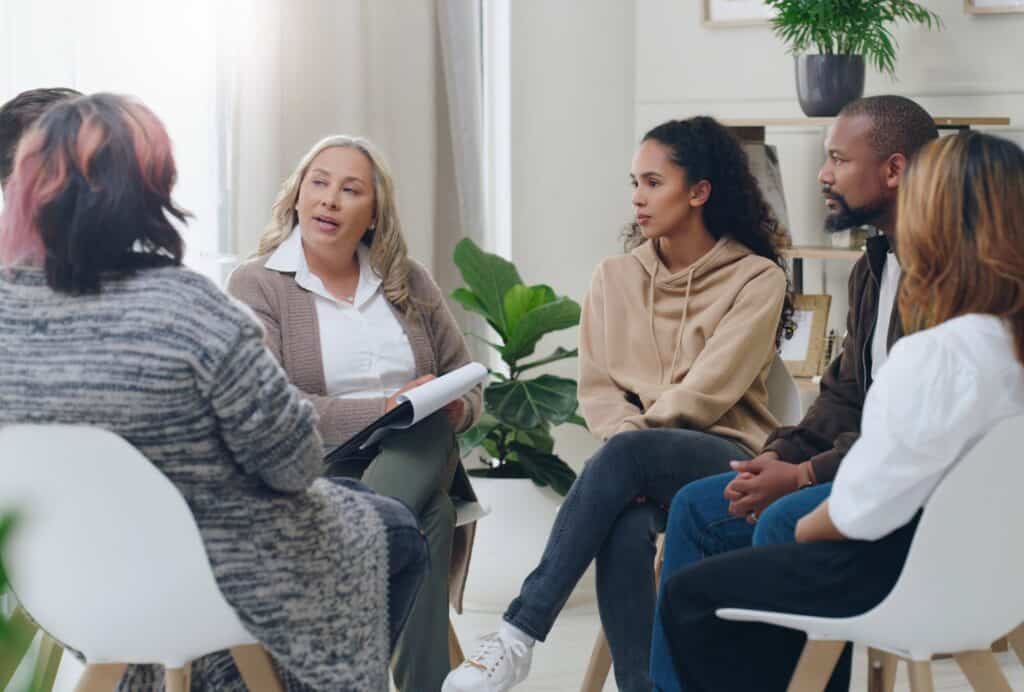A group therapy session as part of our South Jersey outpatient program.