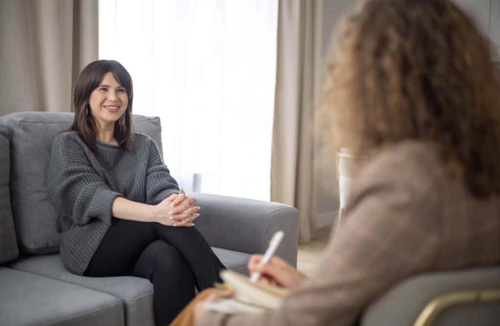 Therapist helping client build awareness in CBT in South Jersey.