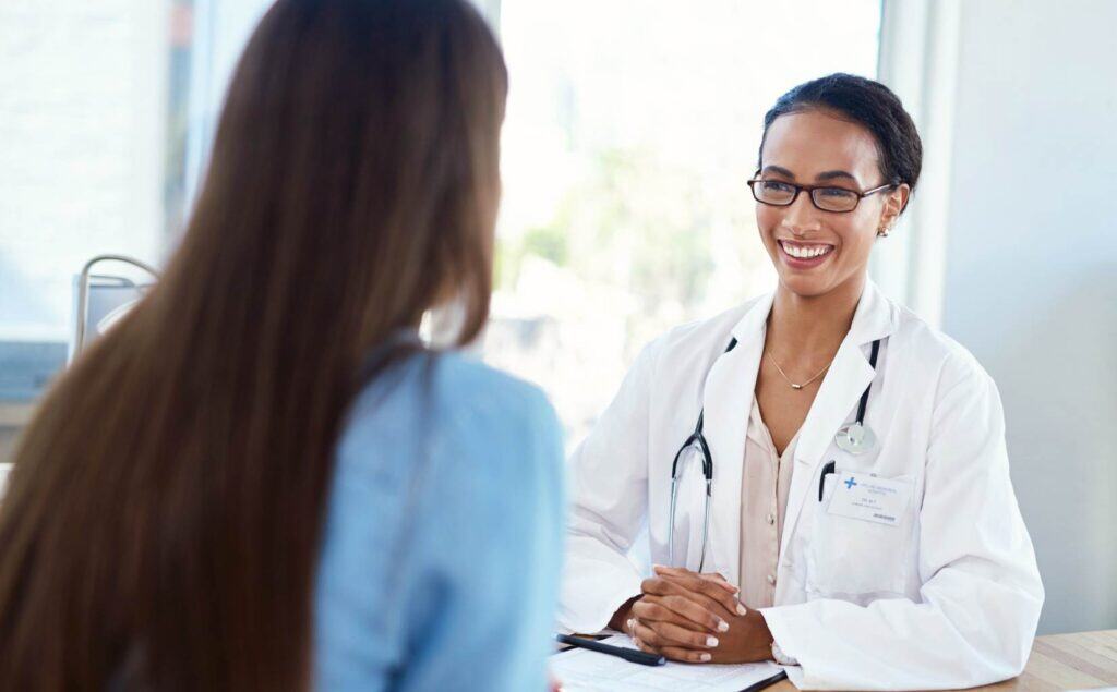 Client meeting doctor for South Jersey prescription drug addiction treatment.