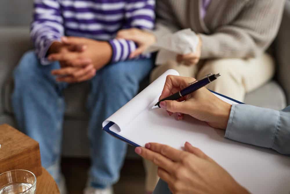 Family psychologist during south jersey Ritalin addiction treatment counseling session
