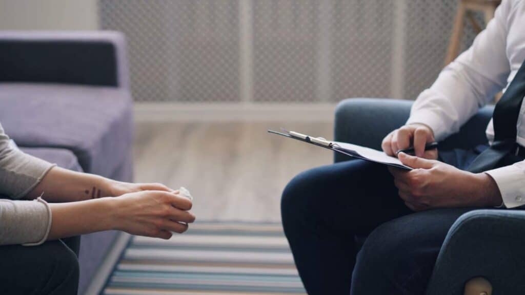 participating in a counseling session at a Klonopin addiction treatment facility in NJ
