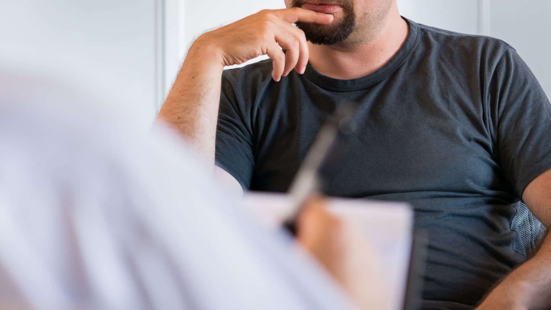 Man in counselling at a rehab near Little Egg Harbor Township